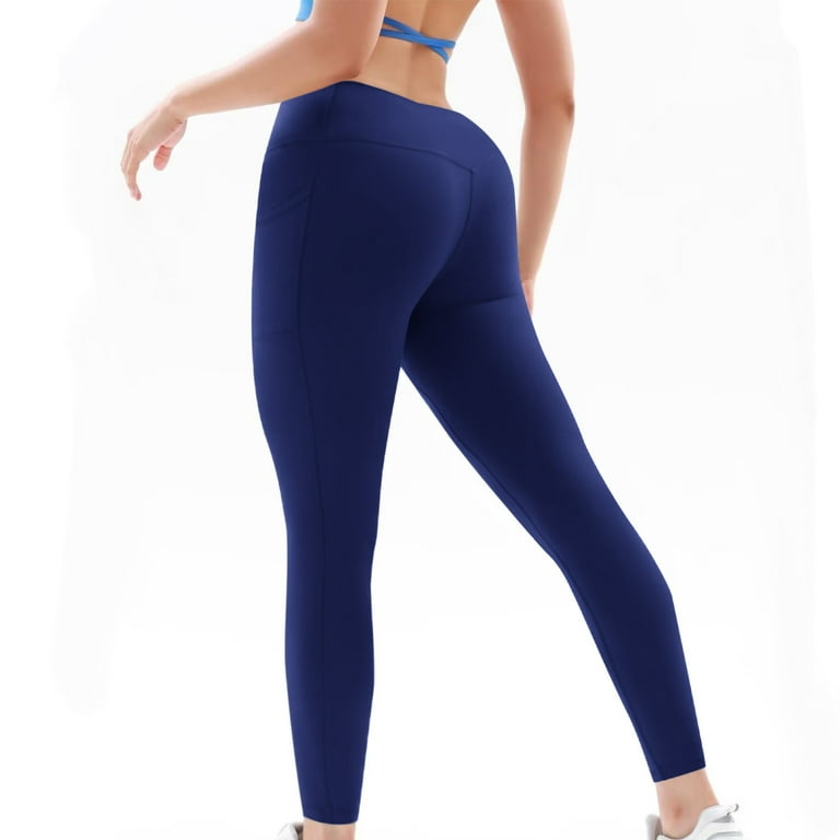 Xysaqa Women's V-Shape High Waist Workout Leggings Tummys Control Stretch  Yoga Pants with Pockets S-XXL 