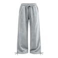 thumbnail image 7 of Guluxicc Sweat Pants for Women Loose Drawstring Elastic Waist Trousers Straight Leg Lounge Pants for Everyday Fall Winter, 7 of 7