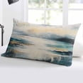 thumbnail image 5 of Abstract Turquoise Gold Throw Pillow Cover 20 x 26 Inch Decorative Pillow Cover Modern Oil Painting Ocean Lumbar Pillowcase Seasonal Rectangle Cushion Case for Couch Sofa Bed Living Room, 5 of 7