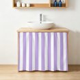 thumbnail image 4 of Purple Striped Small Cabinet Curtains 11"W x 13"L, Modern Farmhouse Purple White Stripes Sink Skirt Dust-Proof Short Curtain for Bathroom Vanity Storage Cubby Desk, Self Adhesive Privacy Drapes, 4 of 9