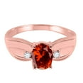 thumbnail image 5 of Mauli Jewels Rings for Women 0.9 Carat Oval Garnet and Diamond Ring 4-Prong 10K Rose Gold, 5 of 6