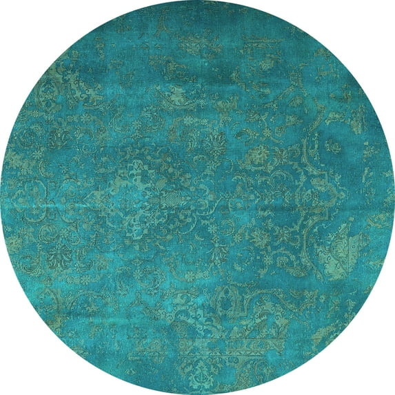 Ahgly Company Indoor Round Persian Light Blue Traditional Area Rugs, 6' Round