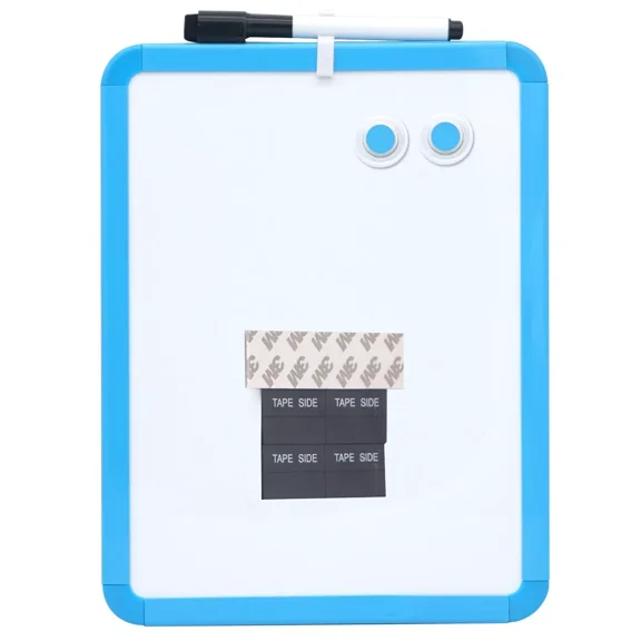 Magnetic Dry Erase Board With Marker, Magnets For Locker, Fridge Blue 8.5”X11”