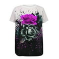 thumbnail image 4 of Dyegold Vintage Tees For Women Floral Print Short Sleeve Crewneck Tops Shirts Plus Size Retro Graphic Tshirts Casual Blouse, 4 of 4