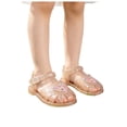 thumbnail image 5 of Girls Jelly Shoes Closed Toe Soft Sole Adjustable Strap Summer Glitter Princess Beach Sandals, 5 of 9