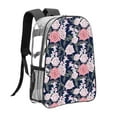 thumbnail image 3 of Zufioo Rose Flowers Print Transparent Backpack, 16-inch PVC Waterproof Schoolbag, Suitable for Campus Work and Travel, Unisex, 3 of 7