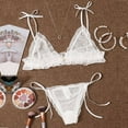 thumbnail image 2 of Everyday Bras for Women Lacing Beads Set Lace Underwear Set Women Bra Underwear Set Lace Sexy Lace Push up Bra Set Lace up Pants Set Bunny Undies Lace Garter Set Wedding Garter Belt Mens White XL, 2 of 4
