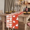 thumbnail image 2 of Japanese Rabbits Table Runner, Vintage Orange Red Plaid Farmhouse Washable Cotton Linen Table Runners 90 Inches Long, Dresser Scarf Runner for Dining/Coffee/Kitchen/Hallway Tables 13''x90'', 2 of 9