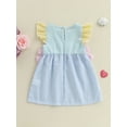 thumbnail image 5 of BemeyourBBs Baby Toddler Girl Summer Dress Embroidery Striped Flying Sleeve Dress, 5 of 9