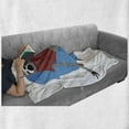 thumbnail image 6 of Sloth Soft Flannel Fleece Blanket, Urban Sloth T-Shirt with Inscription Who Cares Procrastination Laziness Idleness, Cozy Plush for Indoor and Outdoor Use, 50" x 60", Blue Grey Ruby, by Ambesonne, 6 of 6