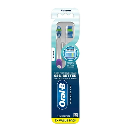 Oral-B Indicator Max Medium Toothbrushes - 2 ct- Pack of 2