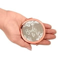 thumbnail image 3 of Koyal Wholesale Compact Mirror Bride to Be Wedding Gift, Rose Gold, Burlap Lace, 1-Pack, 3 of 5