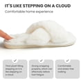 thumbnail image 4 of MiracDan Women Fuzzy Slippers Cross Band Memory Foam Indoor House Shoes Slippers Open Toe 2 Pairs Black White Home Fashion, 4 of 6