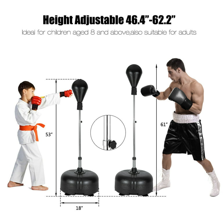 Punching Bag with Stand, Boxing Bag for Teens & Adults - Height Adjustable  - Speed Bag for Training, Boxing Equipment, Stress Relief & Fitness