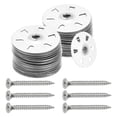 thumbnail image 1 of 1-3/8 Insulation Washers, 100 Set 35mm Metal Insulation Washers Foam Board Fasteners Perforated Plaster Washers with Screw Galvanized Steel for Foam Board Fixing Fastening Wall, 1 of 7