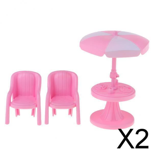 Juego de sillas y mesa de té para jardín, muebles en miniatura para casa de muñecas, paquete de 2-4 unidades, 1/12 2 piezas