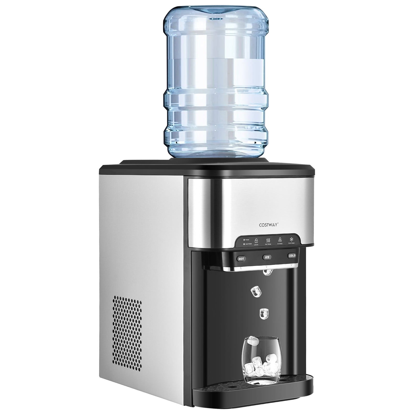 Costway 3in1 Water Cooler Dispenser with Builtin Ice Maker w/ 3