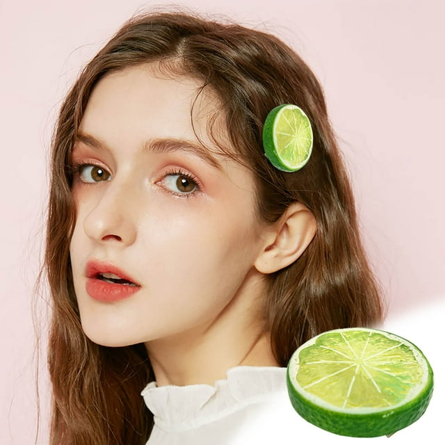 Fiudx Accesorios para El Cabello con Forma de Fruta, Adorables Pinzas Elásticas Redondas para El Cabello, Diseño Colorido de Resina y Metal, Versátiles para Maquillaje y Fiestas Temáticas, Perfectos