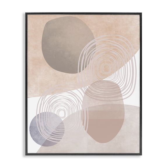 Stupell Industries Modern Spiraled Pastel Round Shapes Black Framed Giclee Art, 16 x 20, by Lil' Rue