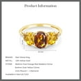 thumbnail image 4 of Gem Stone King 10K Yellow Gold Oval Orange Red Madeira Citrine Yellow Citrine and diamond Accent Ring | 2.04 Cttw | Three Stone Wedding Engagement Anniversary Promise Ring for Women (Size 7), 4 of 4