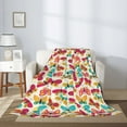 thumbnail image 2 of Sigee Colorful Butterflies for Flannel Blanket - Ultra-Soft, Warm and Cozy, Perfect for Couch, Bed, or Travel-50"x40", 2 of 6