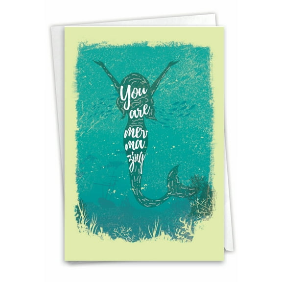 1 Funny Congratulations Card with Envelope - Mermaid Quotes Congrats C6824CCGG