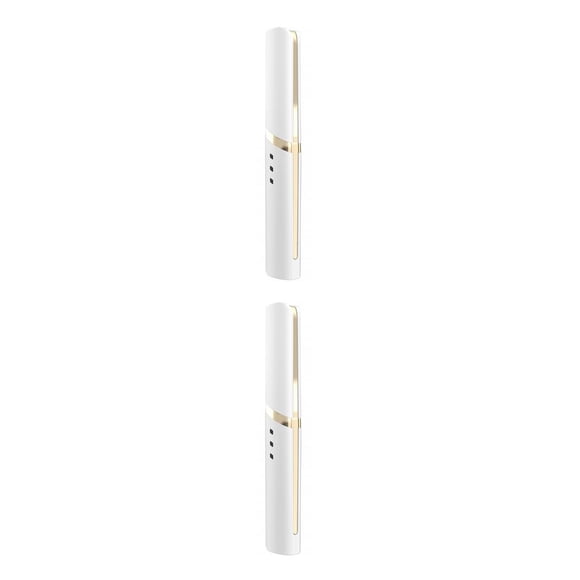 Qarigey Rizador de pestañas con calefacción, herramienta de maquillaje de belleza eléctrica, 3 engranajes, pestañas ajustables, portátil, Blanco 2piezas