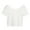 White, variant on Women Sexy Scoop Neck Crop Tops Short Sleeve Bare Midriff Casual Blouse T-Shirt