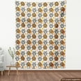 thumbnail image 4 of Ambesonne Tiger Fabric by the Yard Upholstery, Exotic Wild Heads Geometric, 1 Yard, Ivory Orange Rose, 4 of 5