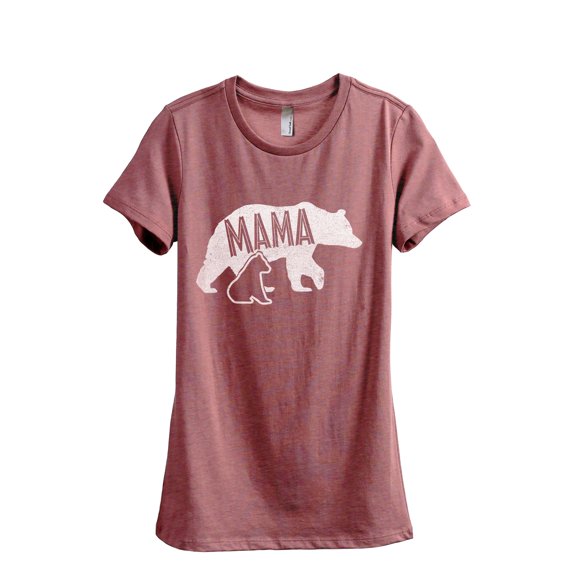Mama Bear Women's Fashion Relaxed T-Shirt Tee Heather Rouge Large