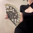 thumbnail image 1 of YAOMOBB Elegant Folding Fan Folding Vintage Style Floral Fan Elegant Performance Party Wedding Handheld, 1 of 7