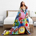 thumbnail image 5 of Super Mario Blanket, Super Soft Throw Blanket For Bed Sofa Couch, Cozy Flannel Blanket For Bedroom Livingroom, 40"X30", 5 of 9