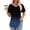 Blue, variant on Summer Crop Tops Fashionable Women's Casual Short Sleeved Loose Round Neck Printed Top Summer Outfits for Women 2024