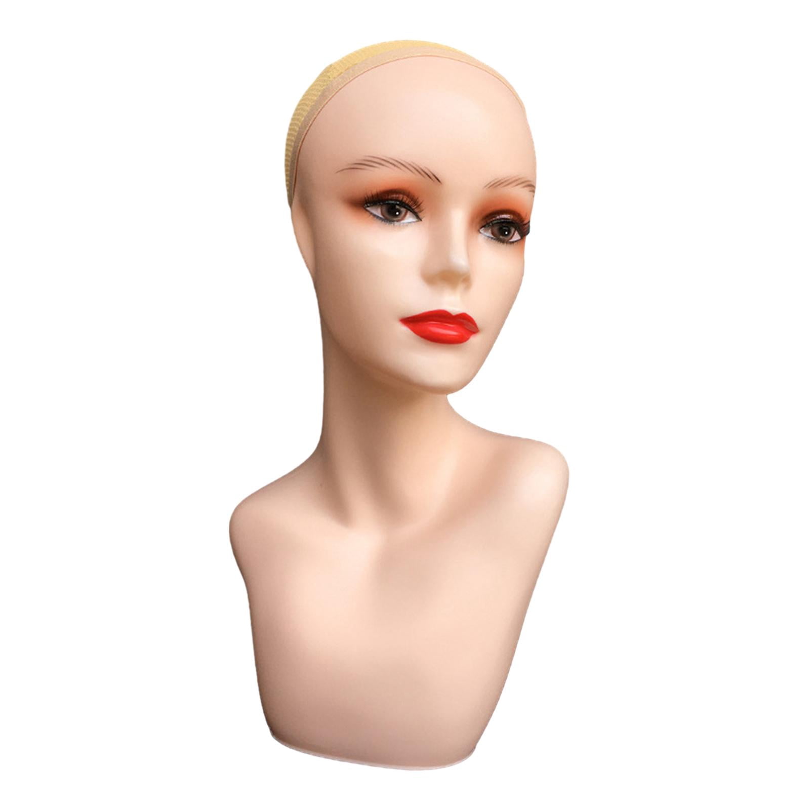 Female Mannequin Head Makeup Professional Manikin Display Stand Stable Base for Glasses Making Jewelry Hairpieces Shop Skin Color