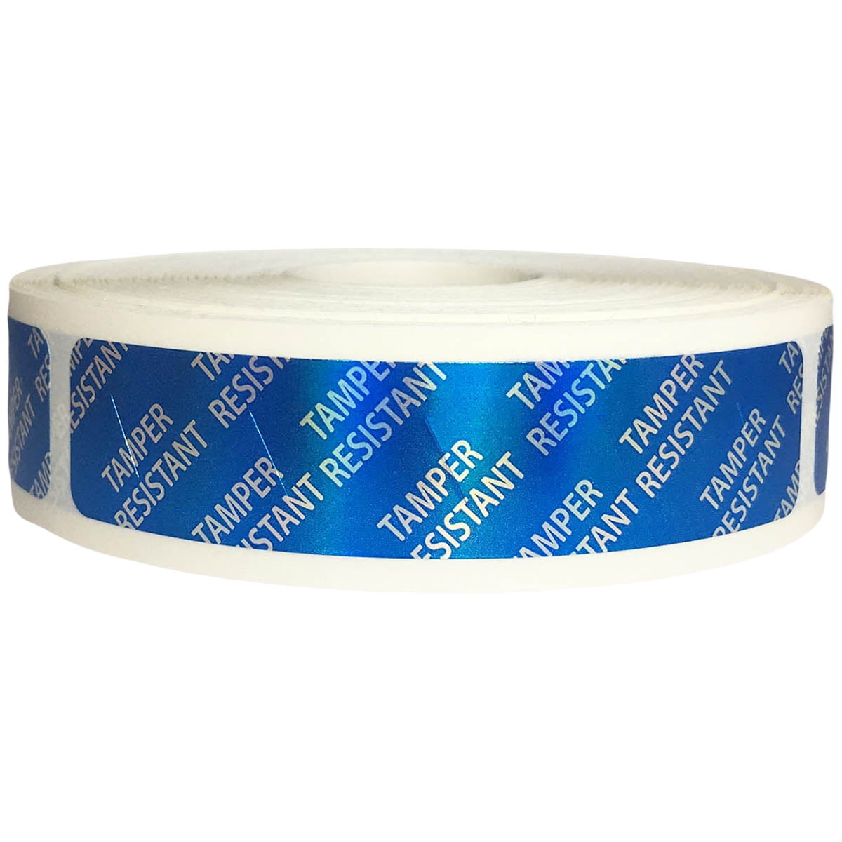 Blue Tamper Resistant Evident Labels 0.75" x 3.5" Inch Rectangle