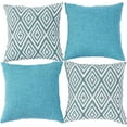 thumbnail image 4 of SUSIELADY Throw Pillow Covers Set of 4, 20"x20" Linen Decorative Square Couch Sofa Cushions, Accent Home Decor, Living Room, Bedroom, Chair, Aqua, 4 of 7