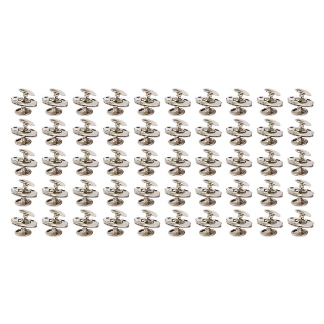50 juegos de broches de botón magnéticos de 18x2mm, cierres magnéticos finos de aleación de alta dureza, herrajes para monedero para ropa, color plateado