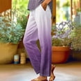 thumbnail image 3 of Casual Pants for Women Loose Fashion Wide Leg Casual Pants Printed Comfortable Long Trousers Long Straight Elastic Waist Lounge Pants 2025 Beach Travel Vacation Outfits, 3 of 5