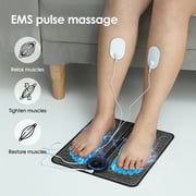 EMS Foot Massager Mat, Portable Foot Massager Pad Foot Stimulator Massage Machine with Remote Control 8 Modes and 19 Intensity Levels for Relaxation