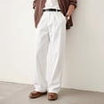thumbnail image 5 of GINGTTO Men's Breathable Linen Pants - White Relaxed-Fit Casual Trousers for Daily & Vacation, 5 of 5