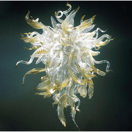 

Artemis Blown Glass Leave LED Chandelier Lighting; W32 xH40 inches