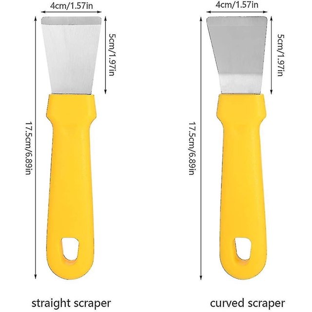 Raspador de limpieza de acero inoxidable de 2 uds para hornos, estufas, placa de inducción