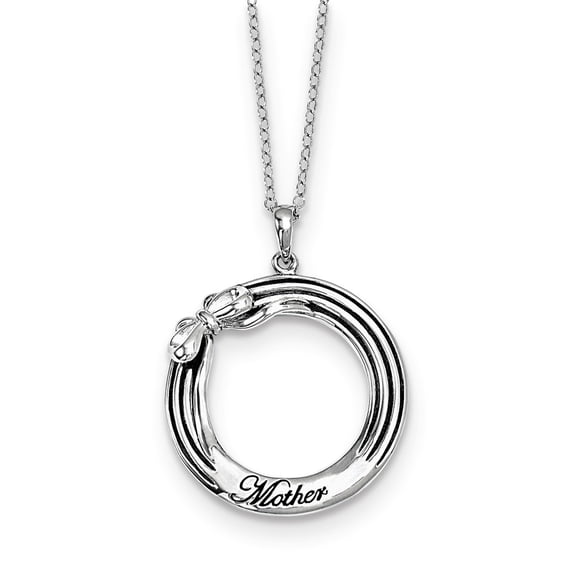 White Sterling Silver necklace with pendant 18 in 1 mm