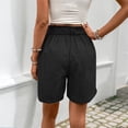 thumbnail image 6 of DHFJKG Womens Summer Straight Leg Shorts Casual Elastic Waist Solid Color Loose Fit Comfortable Daily Wear Shorts With Pockets Versatile Bottoms, 6 of 6
