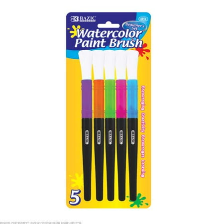 Jumbo Watercolor Set - BAZIC Jumbo Watercolor Paint Brush Set 144 Packs of 5