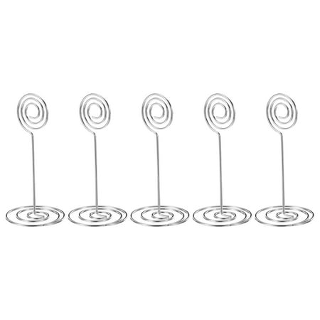 

Uxcell 3.3 Inch Table Number Holder 5 Pack Wire Photo Picture Place Card Seating Labels Circle Shape Clips Silver Tone
