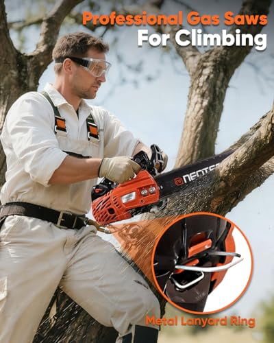 25cc Gas Chainsaw 12 Inch Gas Powered Chainsaws 2-Cycle Petrol Handheld Gasoline Chain Saw Power Saws for Cutting Wood Tree Trimming