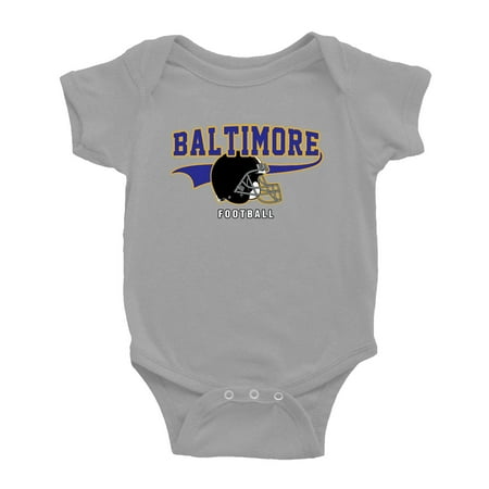 

Cute Baltimore One-piece Outfits Football Jersey Baby Clothes (Gray 3-6 Monthes)