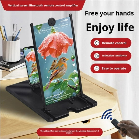 14" Vertical Screen Magnifier w/ Bluetooth Remote Phone Amplifier Stand