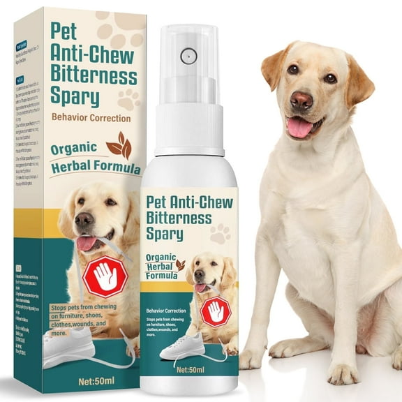 No Chew Spray for Dogs, Bitter Apple Spray for Dogs to Stop Chewing - All Natural & Non Toxic - Dog Deterrent Spray, 50ml